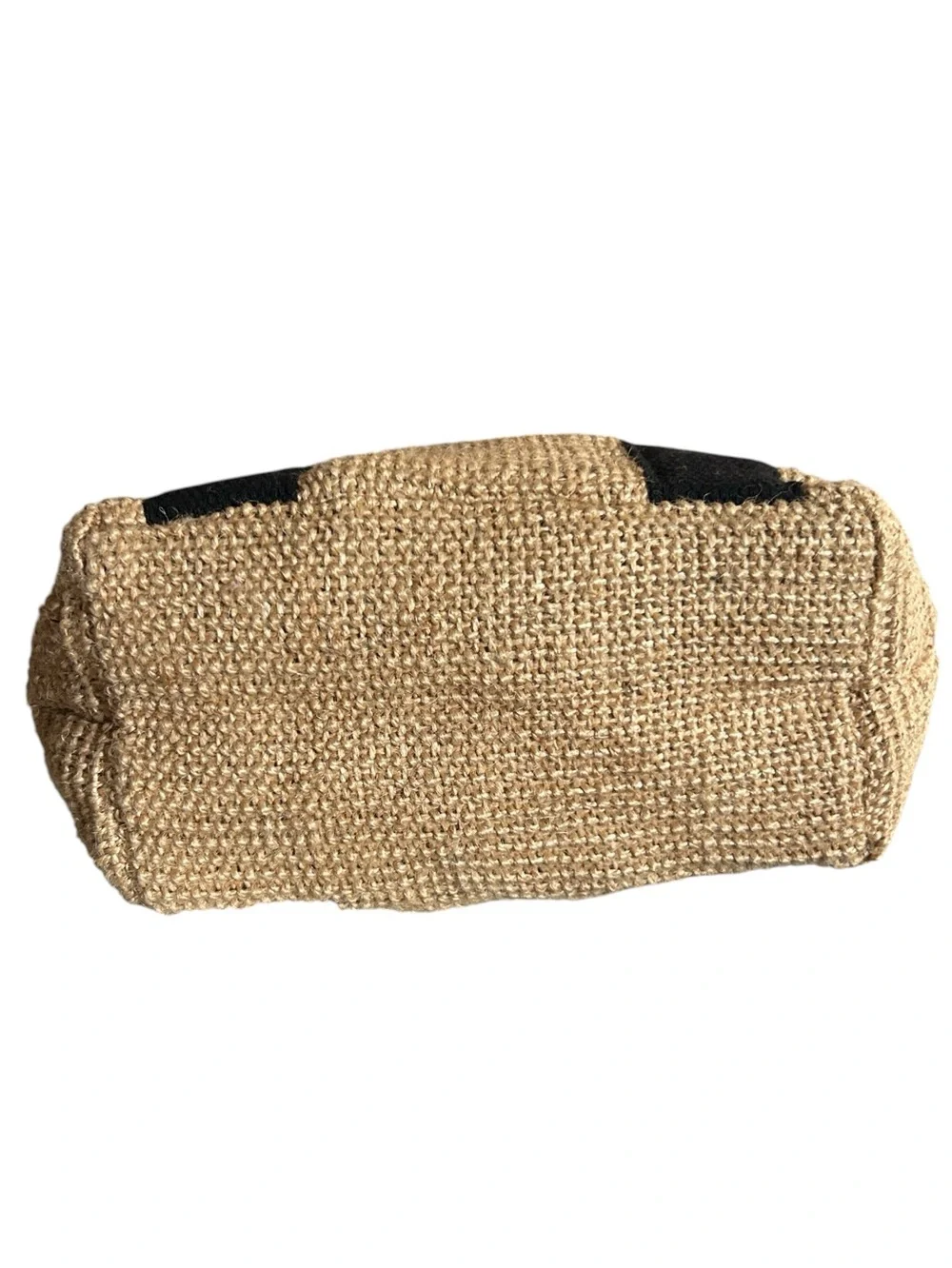 Wacoal Jute & Cotton Double Strap Tote With Matching Wristlet Pouch in Tan with